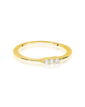 Złoty Pierścionek 14k Diamenty 0,04ct Certyfikat
