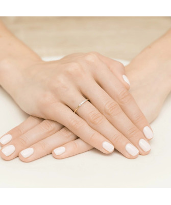 Gold Ring 14k Diamonds 0.04ct Certificate