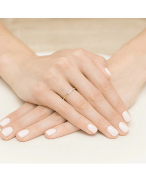 Gold Ring 14k Diamonds 0.04ct Certificate