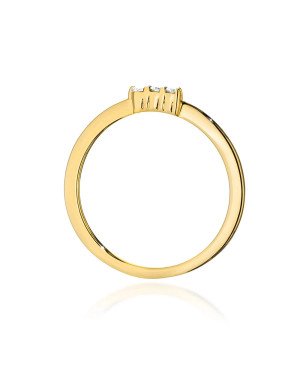 Złoty Pierścionek 14k Diamenty 0,04ct Certyfikat