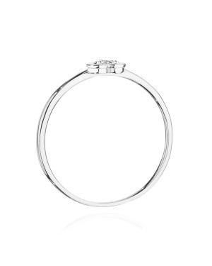 14k White Gold Ring Heart Diamond 0.02ct