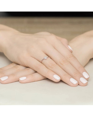 14k Rose Gold Ring Heart Diamond 0.02ct