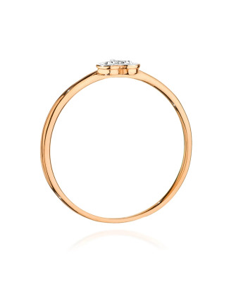 14k Rose Gold Ring Heart Diamond 0.02ct