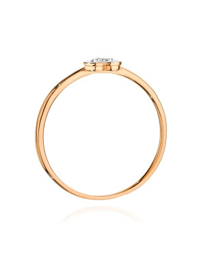 14k Rose Gold Ring Heart Diamond 0.02ct