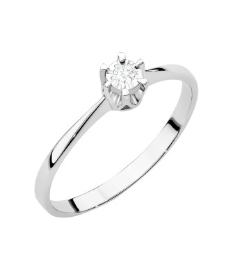 Diamond engagement ring white gold 0.03ct