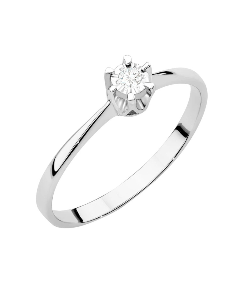 Diamond engagement ring white gold 0.03ct