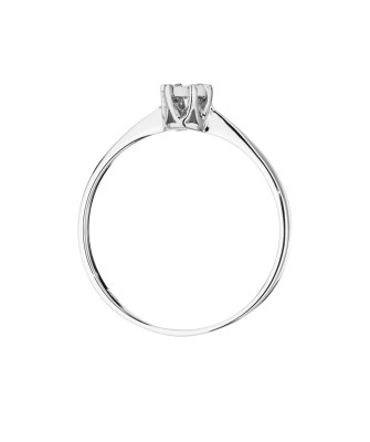 Pierścionek zaręczynowy z diamentem białe złoto 0,03ct