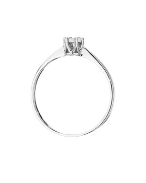 Pierścionek zaręczynowy z diamentem białe złoto 0,03ct