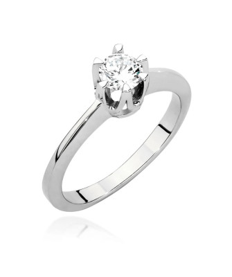 Pierścionek zaręczynowy z diamentem białe złoto 0,40ct
