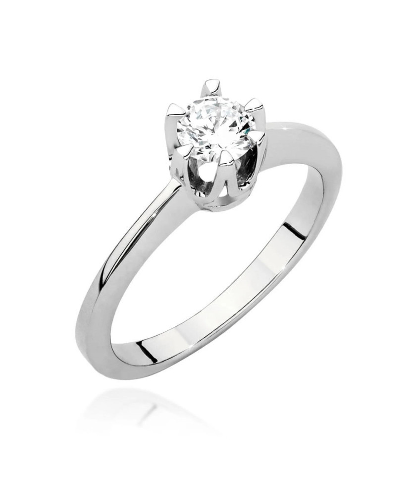 Pierścionek zaręczynowy z diamentem białe złoto 0,40ct
