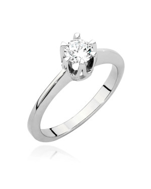 Pierścionek zaręczynowy z diamentem białe złoto 0,40ct