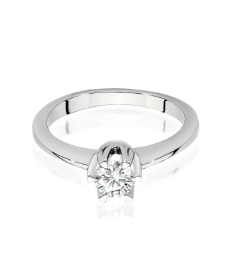 Pierścionek zaręczynowy z diamentem białe złoto 0,40ct