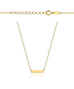Gold necklace with a super light plate