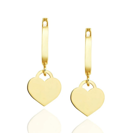 Gold hanging earrings full heart 585 K3.2425a1P | GoldJewellery
