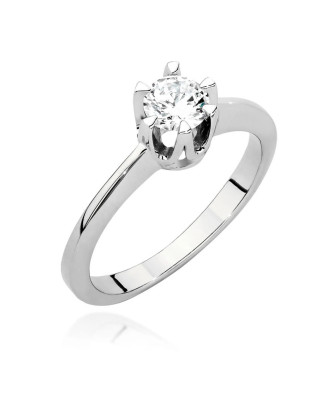 Pierścionek zaręczynowy z diamentem białe złoto 0,50ct