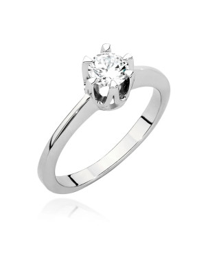 Pierścionek zaręczynowy z diamentem białe złoto 0,50ct