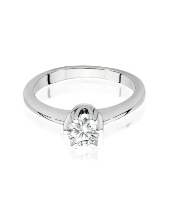 Pierścionek zaręczynowy z diamentem białe złoto 0,50ct