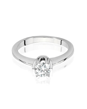 Pierścionek zaręczynowy z diamentem białe złoto 0,50ct