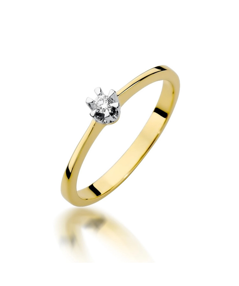 Pierścionek z diamentem 0,04ct