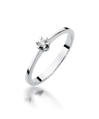 Diamond ring white gold 0.04ct