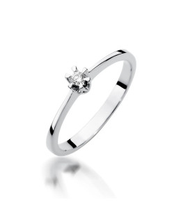 Diamond ring white gold 0.04ct