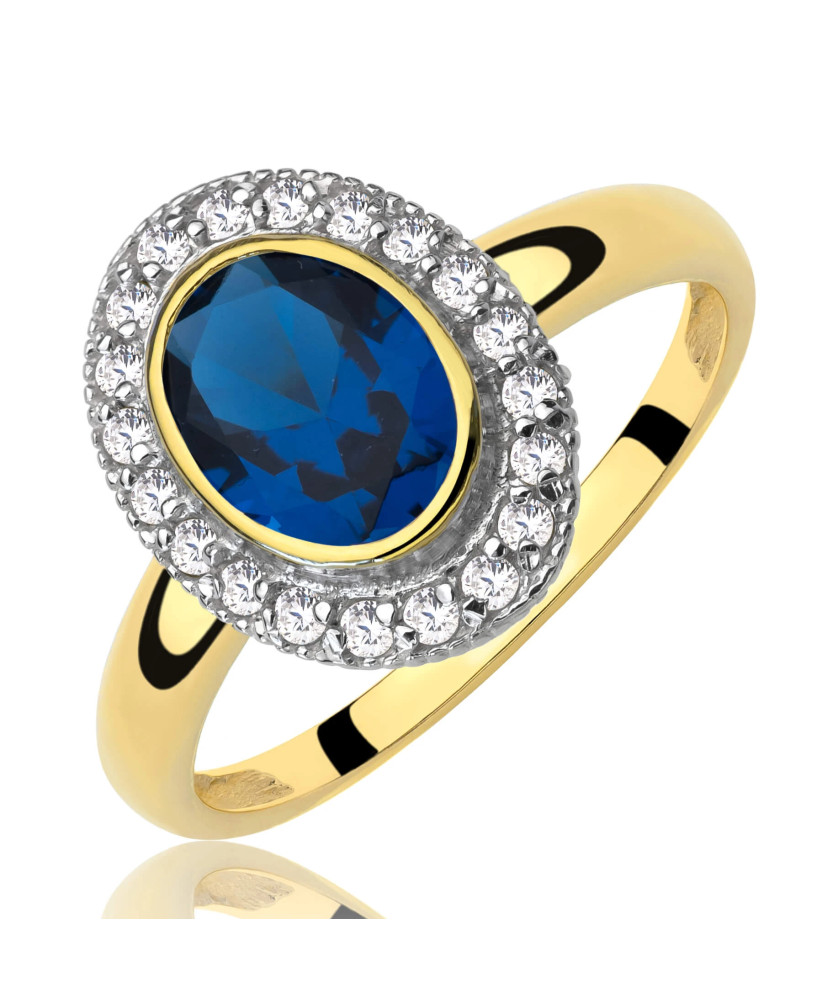 14ct Yellow Gold Ring with Large Blue Stone