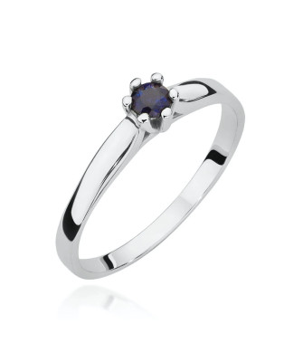 Ring with sapphire white gold 0.15ct