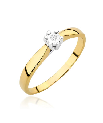 Gold ring with 0.01ct diamond