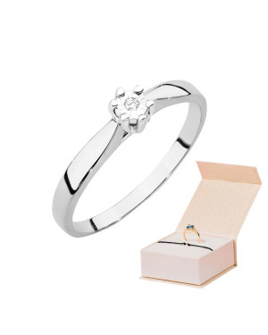 White gold ring with 0.01ct diamond