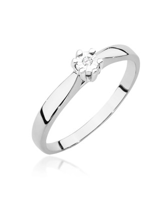 White gold ring with 0.01ct diamond