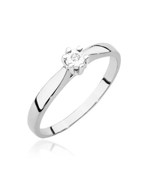 White gold ring with 0.01ct diamond