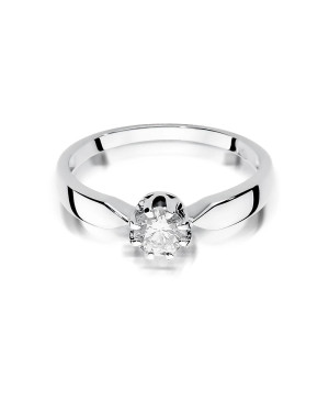 Pierścionek z białego złota z diamentem 0,40ct