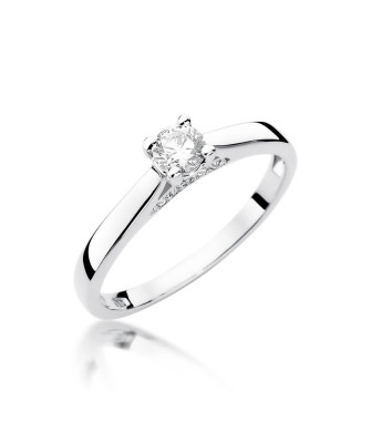 Gold engagement ring with diamond white gold 0.30ct