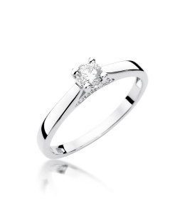 Gold engagement ring with diamond white gold 0.30ct