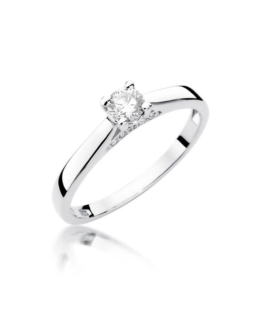 Gold engagement ring with diamond white gold 0.30ct