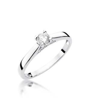 Gold engagement ring with diamond white gold 0.30ct