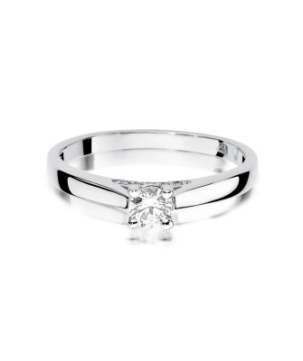 Gold engagement ring with diamond white gold 0.30ct