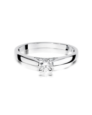 Gold engagement ring with diamond white gold 0.30ct