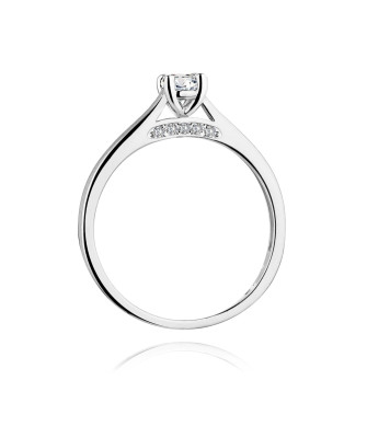 Gold engagement ring with diamond white gold 0.30ct