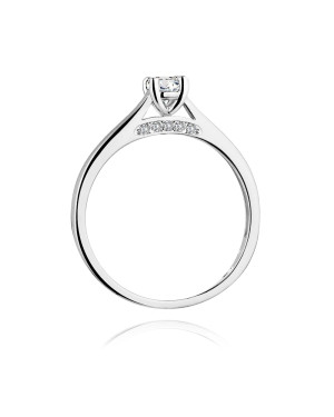Gold engagement ring with diamond white gold 0.30ct