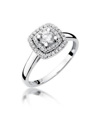 Pierścionek złoty 14k białe złoto brylant diamenty 0,50ct