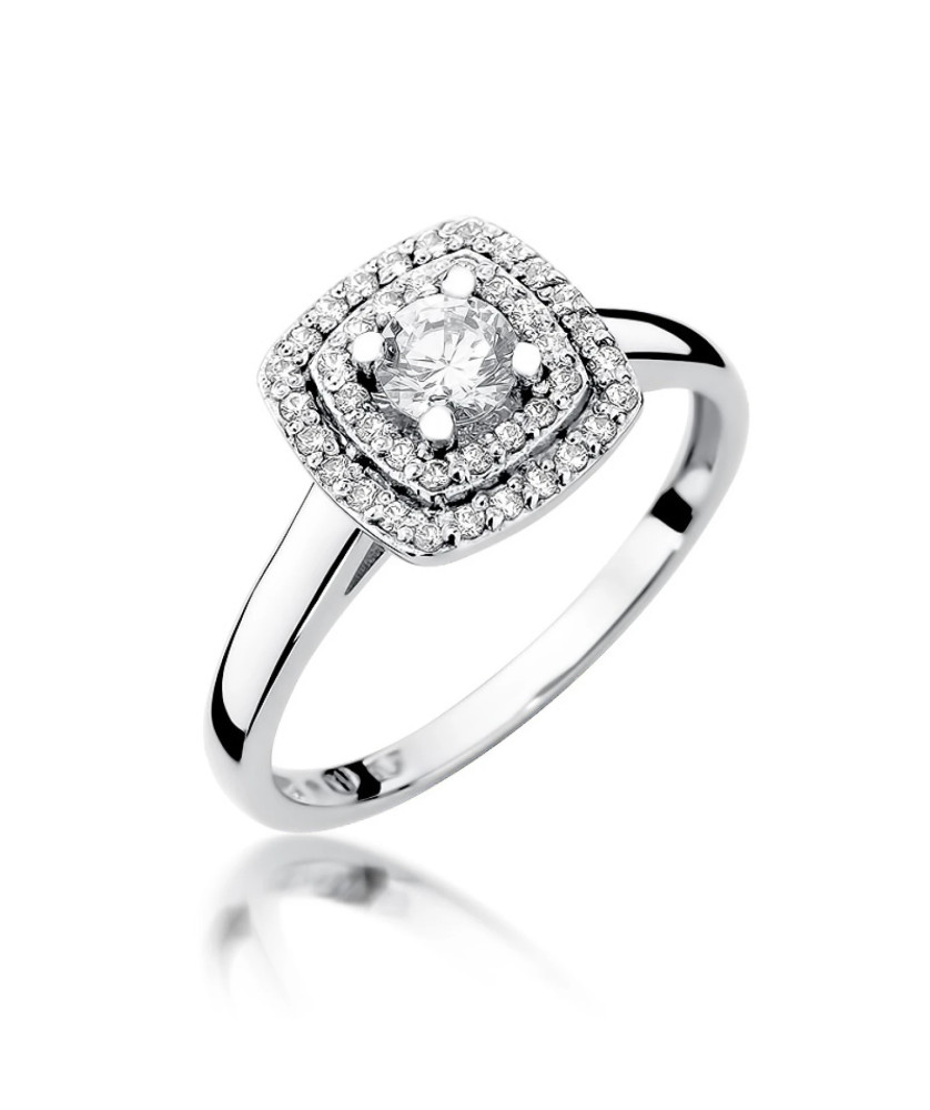 14k gold ring white gold brilliant diamonds 0.50ct