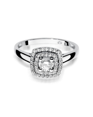 Pierścionek złoty 14k białe złoto brylant diamenty 0,50ct