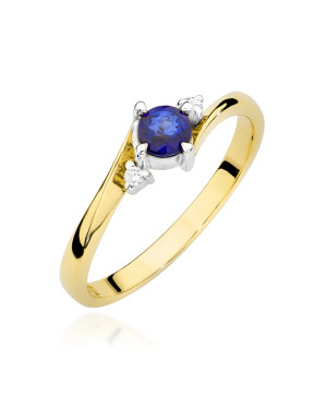 Złoty Pierścionek 14k Szafir 0,30ct