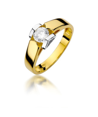 Złoty pierścionek z brylantem 0,50ct