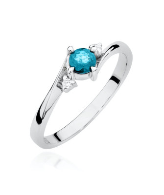 Gold ring with topaz white gold 0.25ct