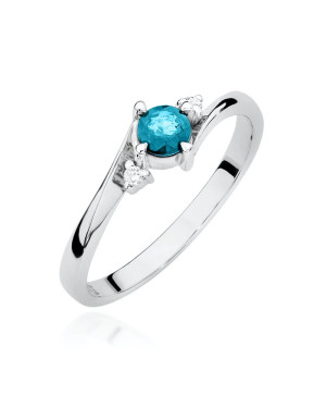 Gold ring with topaz white gold 0.25ct
