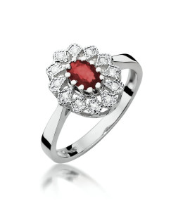 Ring with ruby white gold 0.60ct