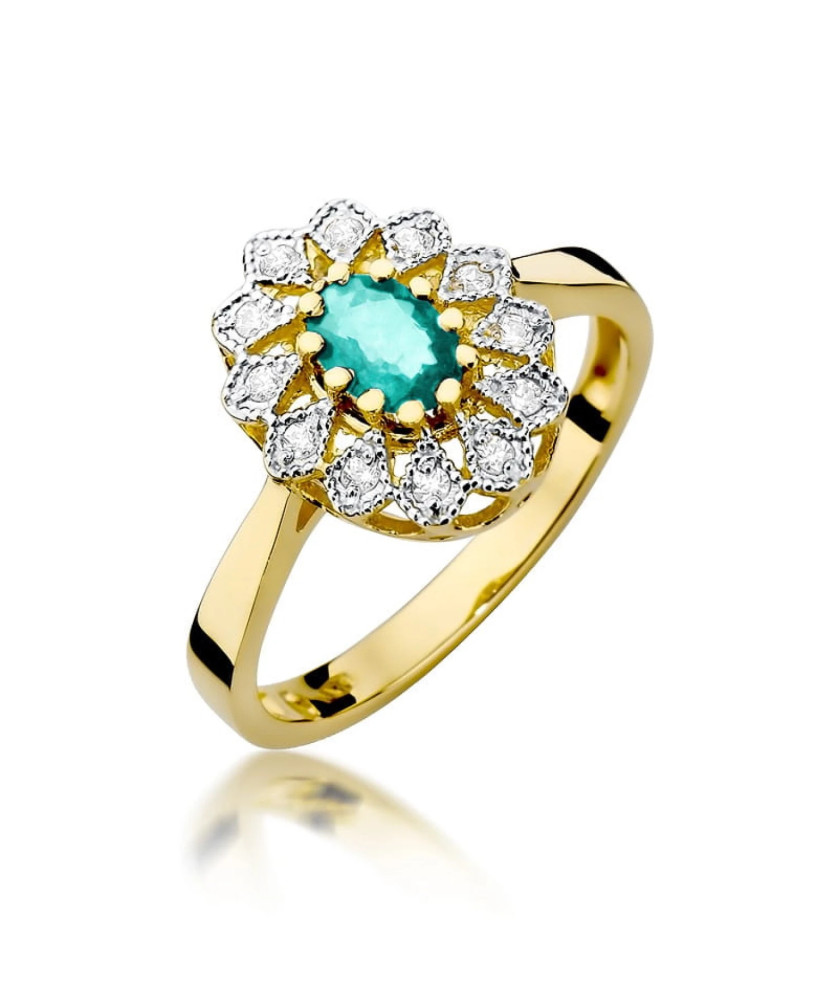 Gold ring with emerald 0.40ct