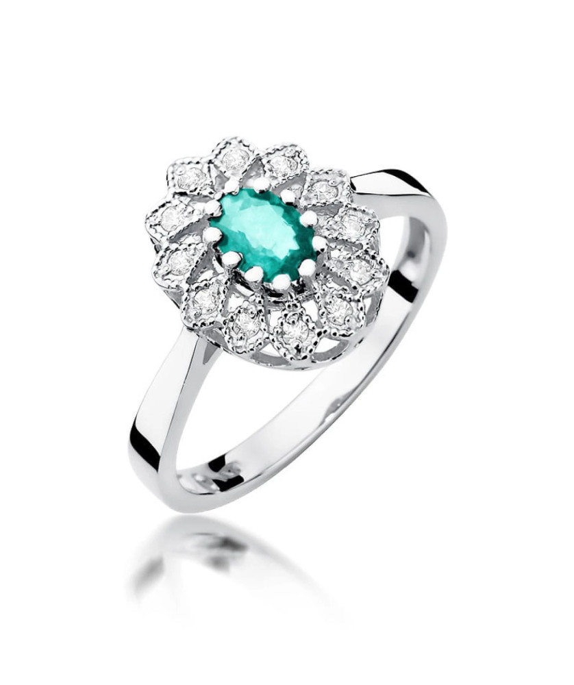 Emerald ring white gold 0.40ct